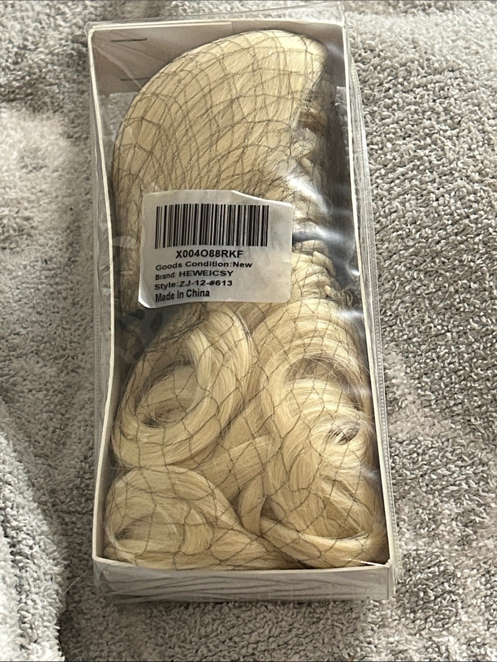 Blonde Synthetic Hair -Light Blonde  613 by heweicsy 12” ponytail w/claw clip in